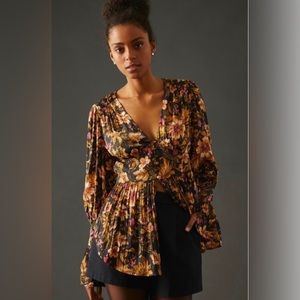 NWT Anthropologie deep v tunic